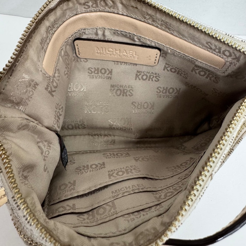 Michael Kors Signature MK Monogram Wristlet Small Shoulder Bag 35F1GJSW3B - Picture 7 of 11